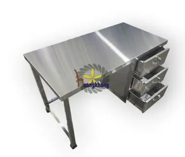 Bàn Làm Việc Inox 201 Có 3 Học Kéo Kích Thước 1000 *500 * 750mm