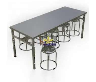 Bàn Ăn Công nghiệp 8 Ghế Đôn Kích Thước 2000 *750 * 750mm