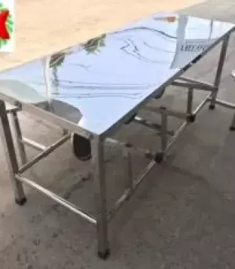 Bàn inox căn tin dính liền ghế