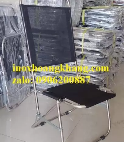 Ghế cà phê lưới xếp lưng cao, ghế xếp đi du lịch